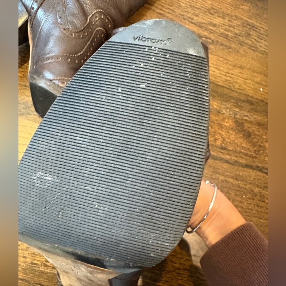 Michael Kors Dylan Brown Leather Knee-High Pull On Boots - Picture 9 of 16